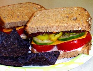 Tomato Sandwiches with Bacon and Cucumbers Recipe Photo