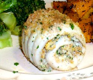 Rolled Flounder Fillets with Crabmeat Stuffing Recipe | TerisKitchen.com