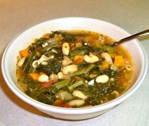 Greens, Beans and Tomatoes Soup Recipe Photo