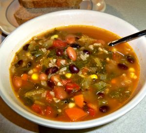 Southwestern Bean and Rice Soup Recipe Photo
