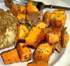 Herb-Roasted Sweet Potatoes Recipe Photo