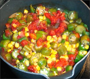 Okra, Corn and Tomatoes Recipe Photo