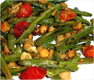 Roasted Green Beans and Chickpeas Recipe Photo
